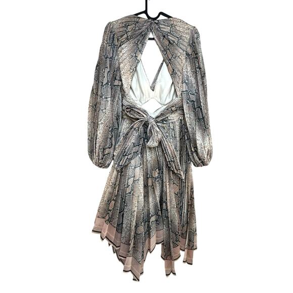 Zimmermann Snake Print Cutout Dress SZ 0/ US 4/ AU UK 8 Corsage Python Coquette - Picture 6 of 14